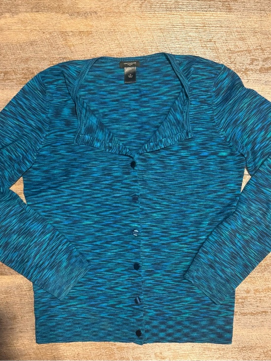 Ann Taylor Sweaters - Ann Taylor Space-Dyed Button-Front Cardigan with Portrait Neckline Size M